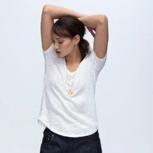ATM Anthony Thomas Melillo Women’s Slub Jersey Classic V-Neck Tee – White Large